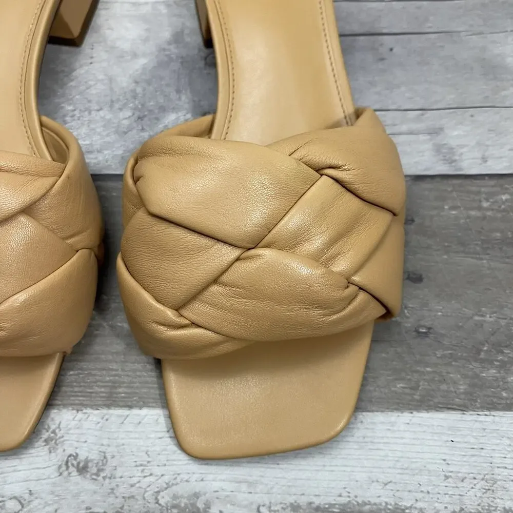 Sam Edelman Dawson Square Toe Quilted Leather Slide Sandals Size 10 Beige - Picture 5 of 15